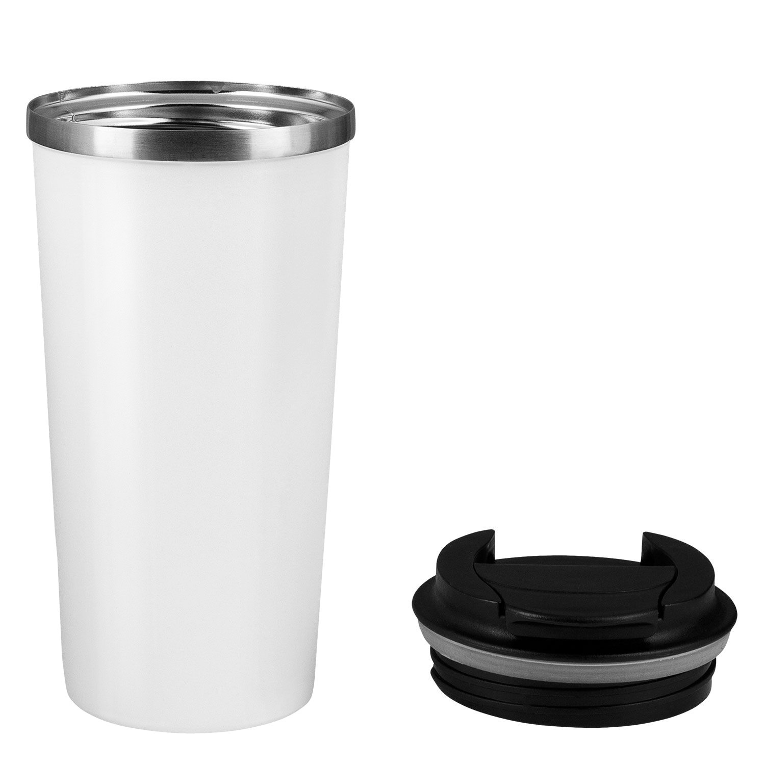 Термокружка вакуумная Палермо, белая, гладкое покрытие