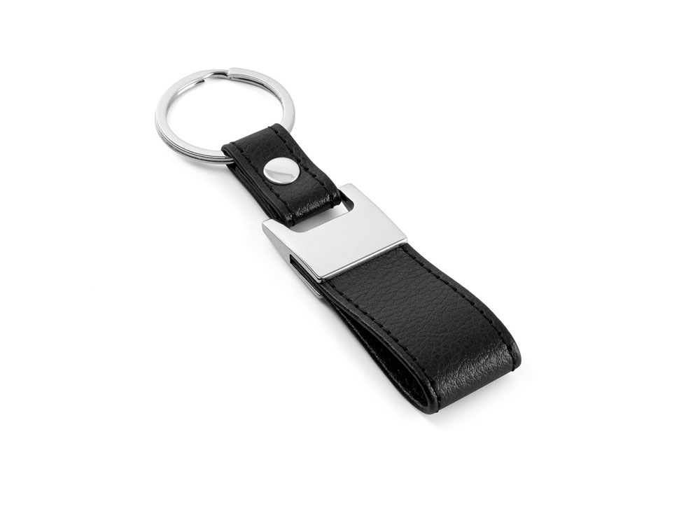 Брелок из искусственной кожи и металла BLACKWALL с логотипом  | Print Logo