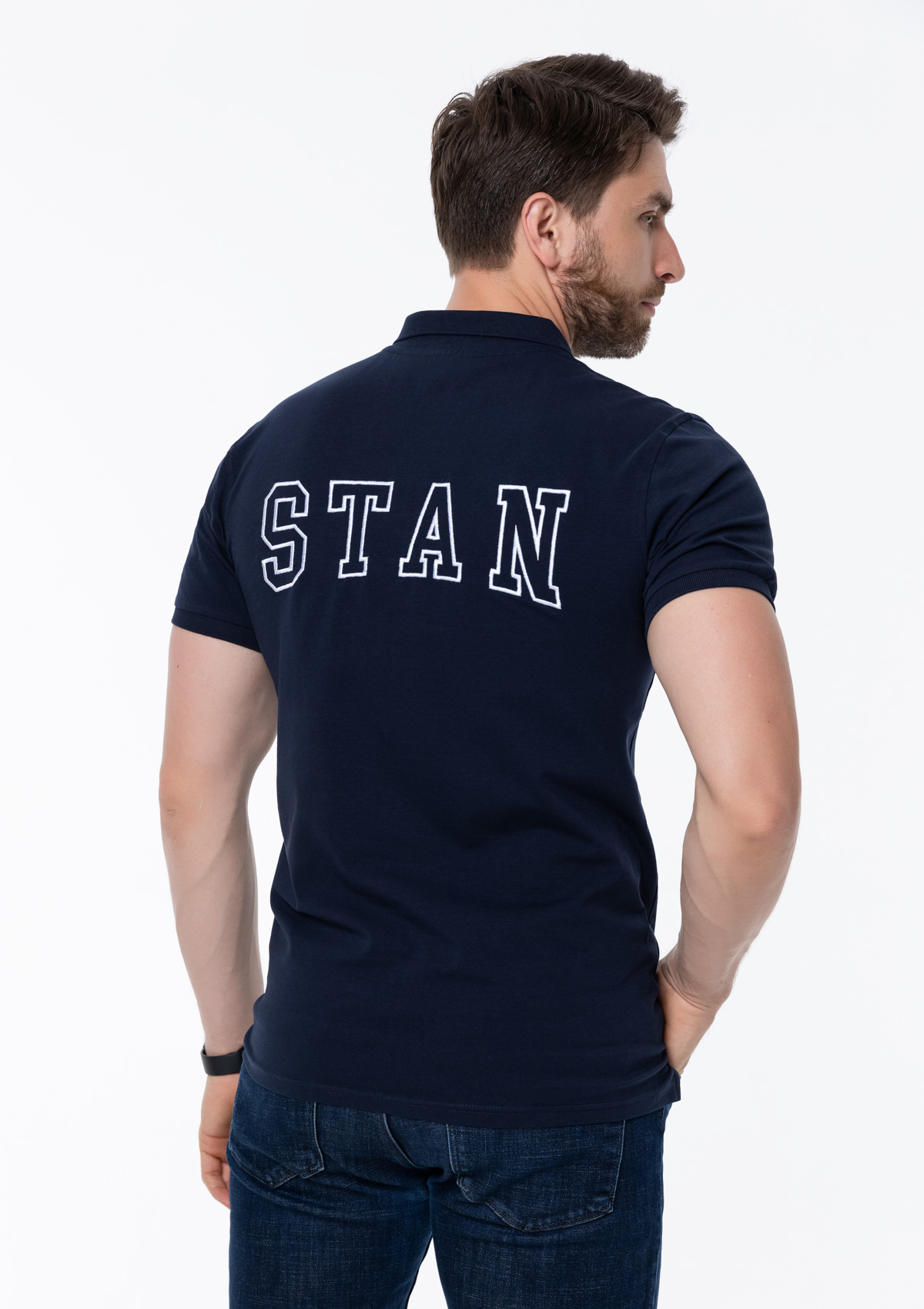 Рубашка поло унисекс STAN хлопок/эластан 200, 05, Тёмно-синий,  (46)  (52/XL)