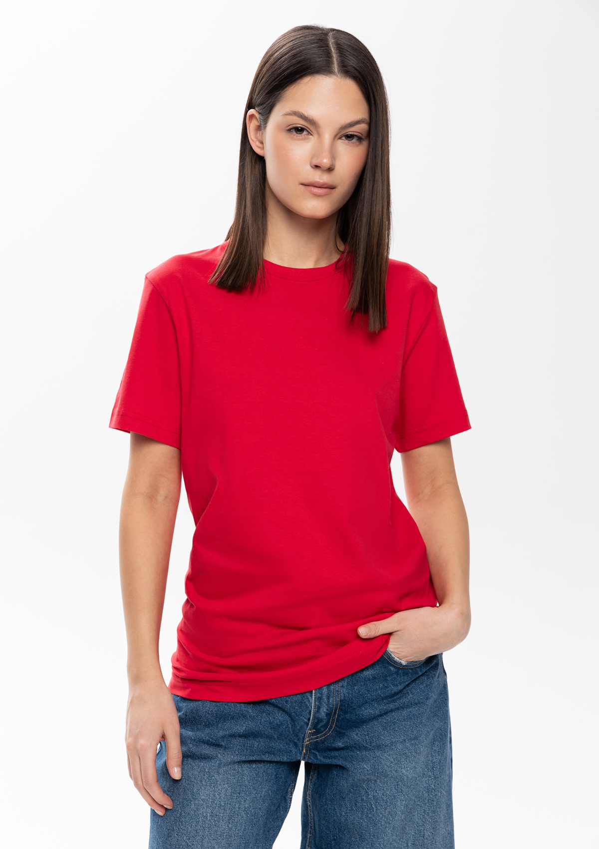 Футболка унисекс без бокового шва STAN хлопок 160, 02, Красный,  (14)  (56/XXXL)