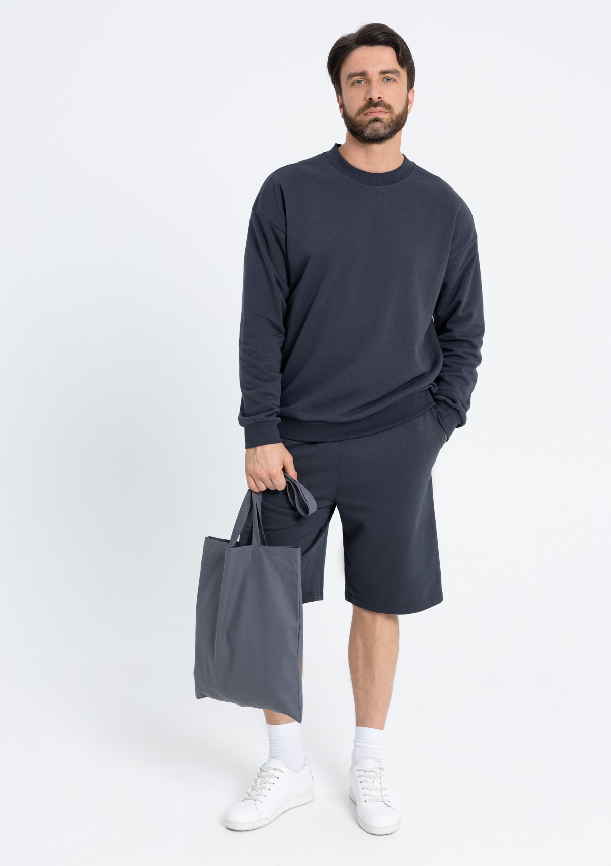 Шорты унисекс STAN футер, 260, 98, Графит,  (101)  (56/XXXL)