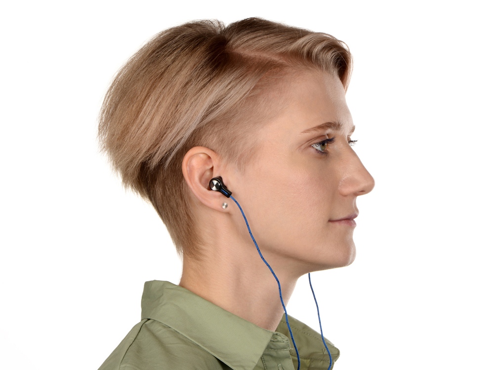 Набор с наушниками и зарядным кабелем 3-в-1 In motion, синий