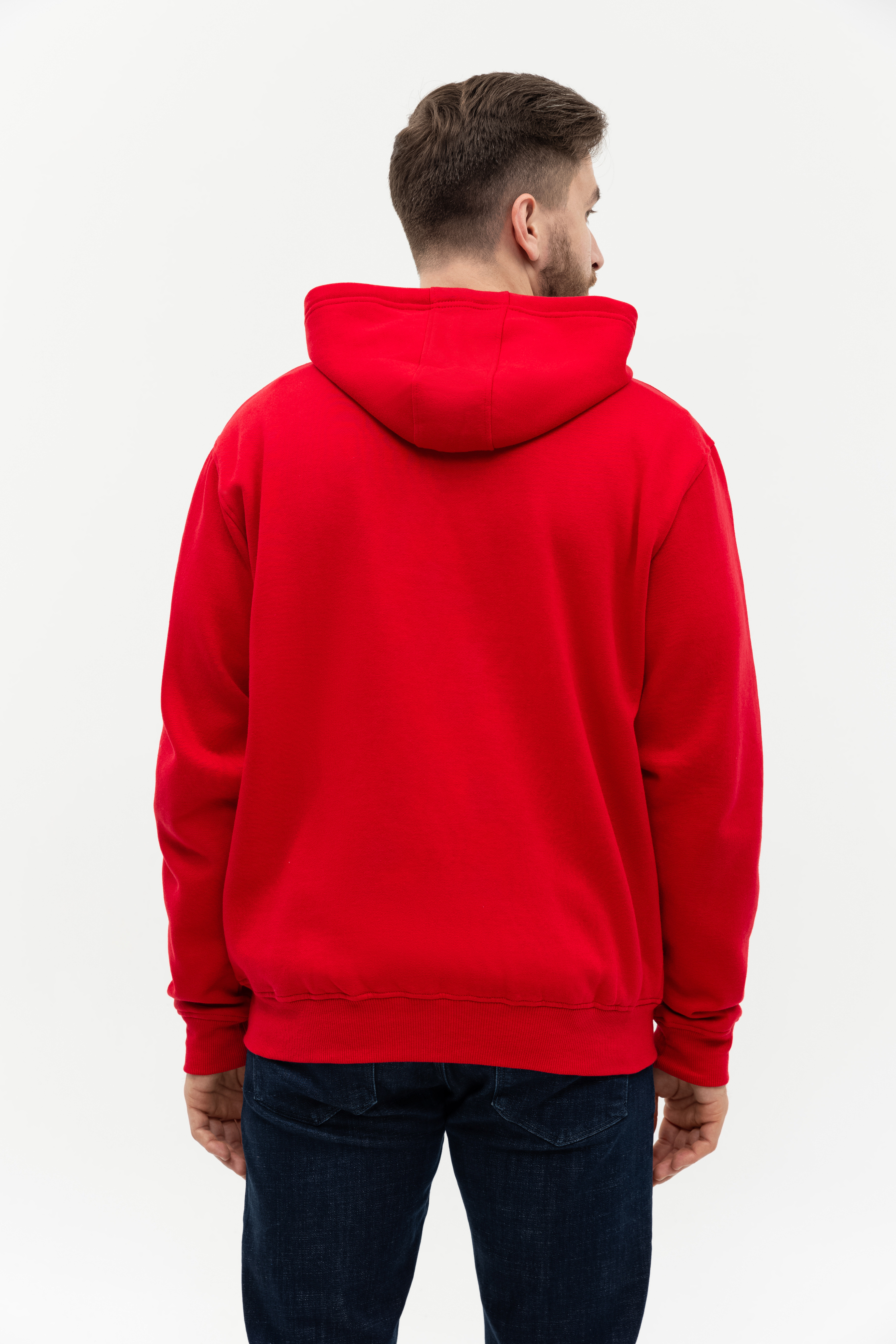 Толстовка мужская STAN с капюшоном на молнии футер с начёсом 280, 17, Красный,  (14)  (52/XL)