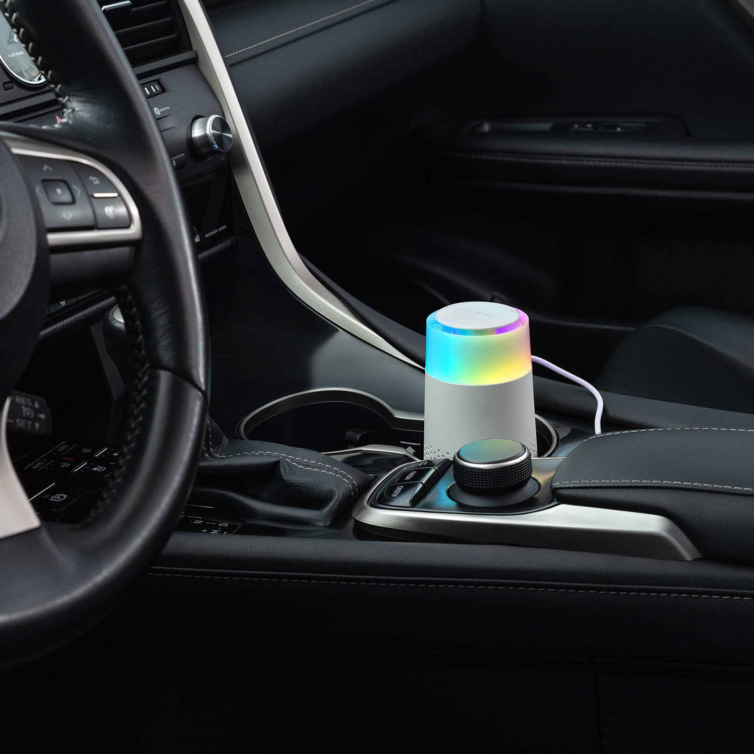 Очиститель воздуха с подсветкой Пьюр (Pure), черный фото на сайте Print Logo.