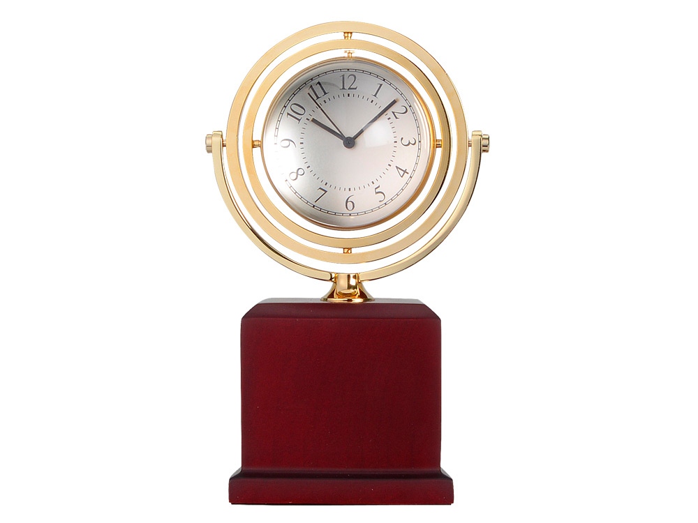 Часы Disk, коричневый/золотистый