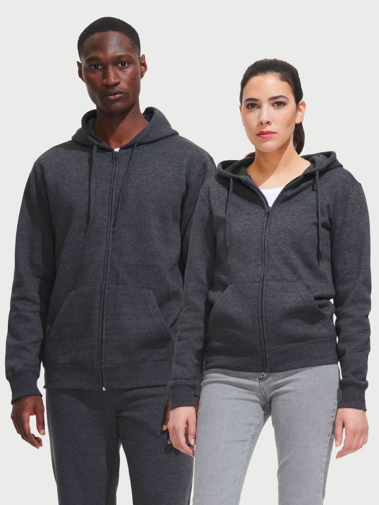 Толстовка мужская на молнии с капюшоном Seven Men 290, красная, размер 3XL