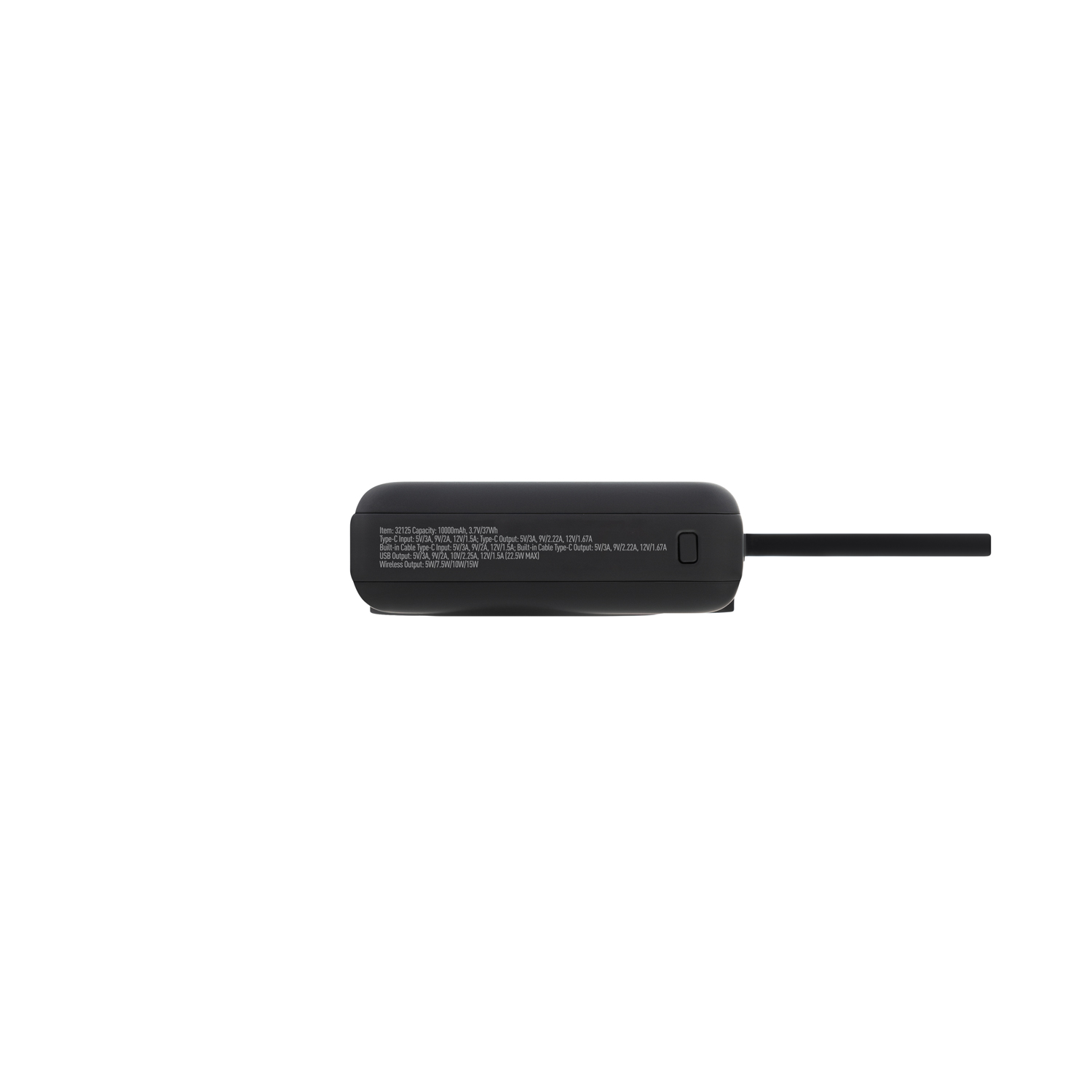 Внешний аккумулятор с подсветкой Риттер PD (Ritter PD) 10000mAh с функцией беспроводной зарядки 15W, белый фото на сайте Print Logo.