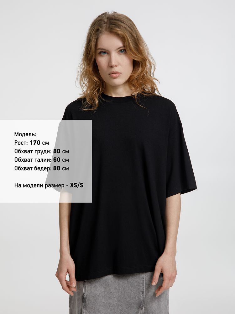 Футболка оверсайз унисекс Lavinia, черная, размер M/L