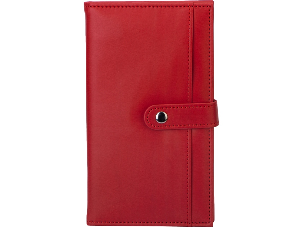 Блокнот-кошелек с сменным блоком А6 Wall Street, 64 листа, красный
