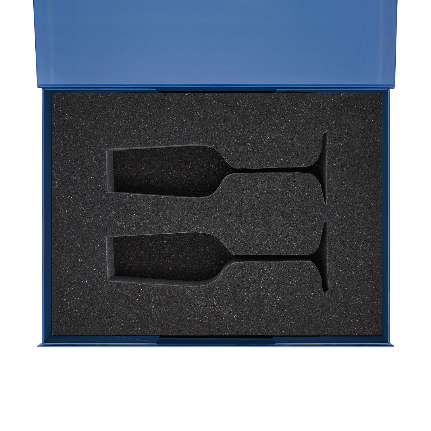 Ложемент под 2 бокала для шампанского в среднюю коробку-трансформер (арт. 695721) — пример нанесения логотипа (Portobello подарочная упаковка) | Print Logo