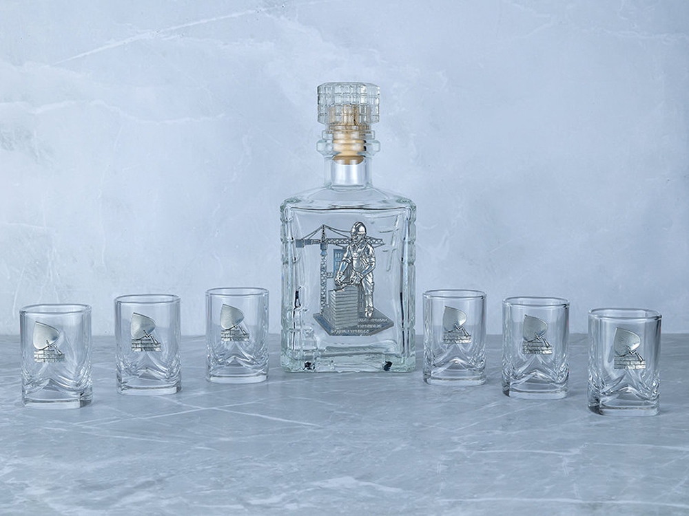 Набор со штофом Строительный с логотипом  | Print Logo