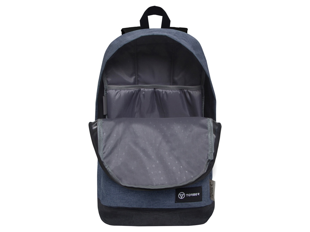Рюкзак TORBER ГРАФФИТИ, синий, полиэстер меланж, 46 х 29 x 18 см