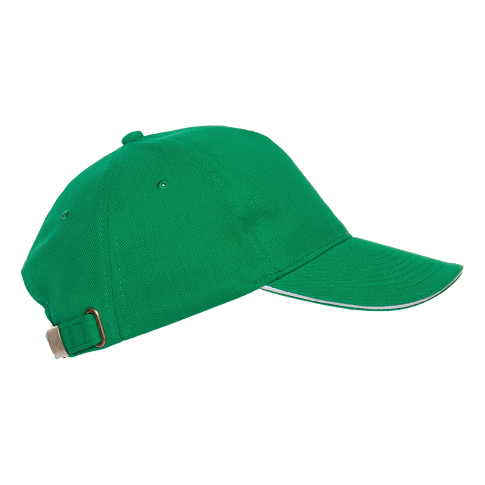 Бейсболка с кантом STAN 5 клиньев хлопок 280, 11K, Зелёный,  (30/1)  (56-58/ONE SIZE)