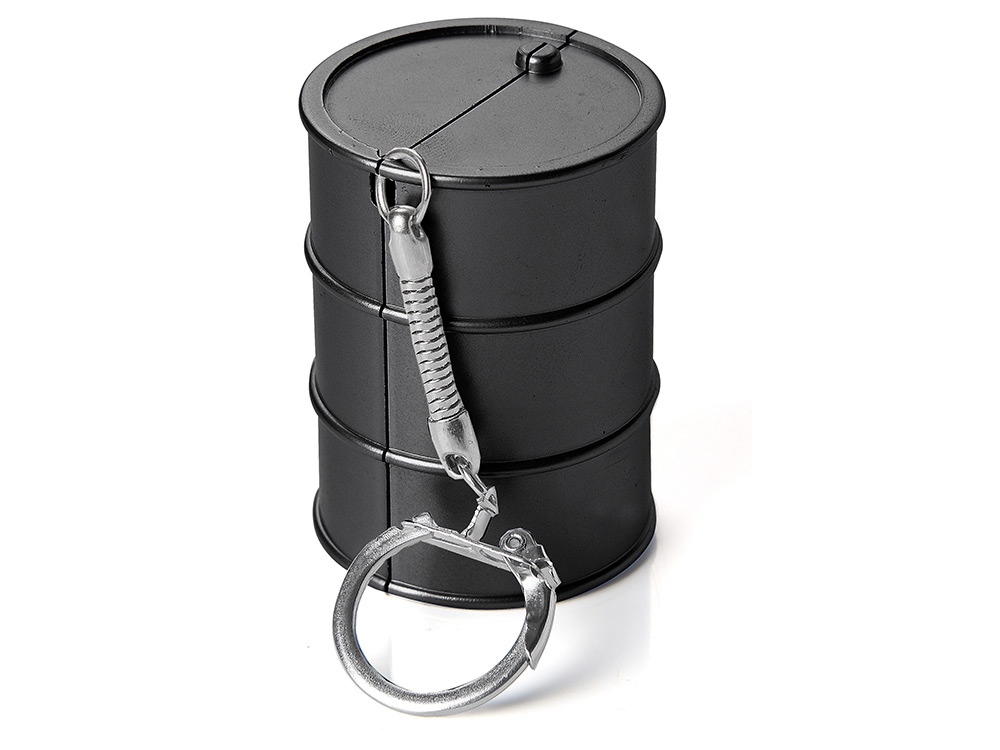 Брелок-рулетка Баррель, 1 м., черный
