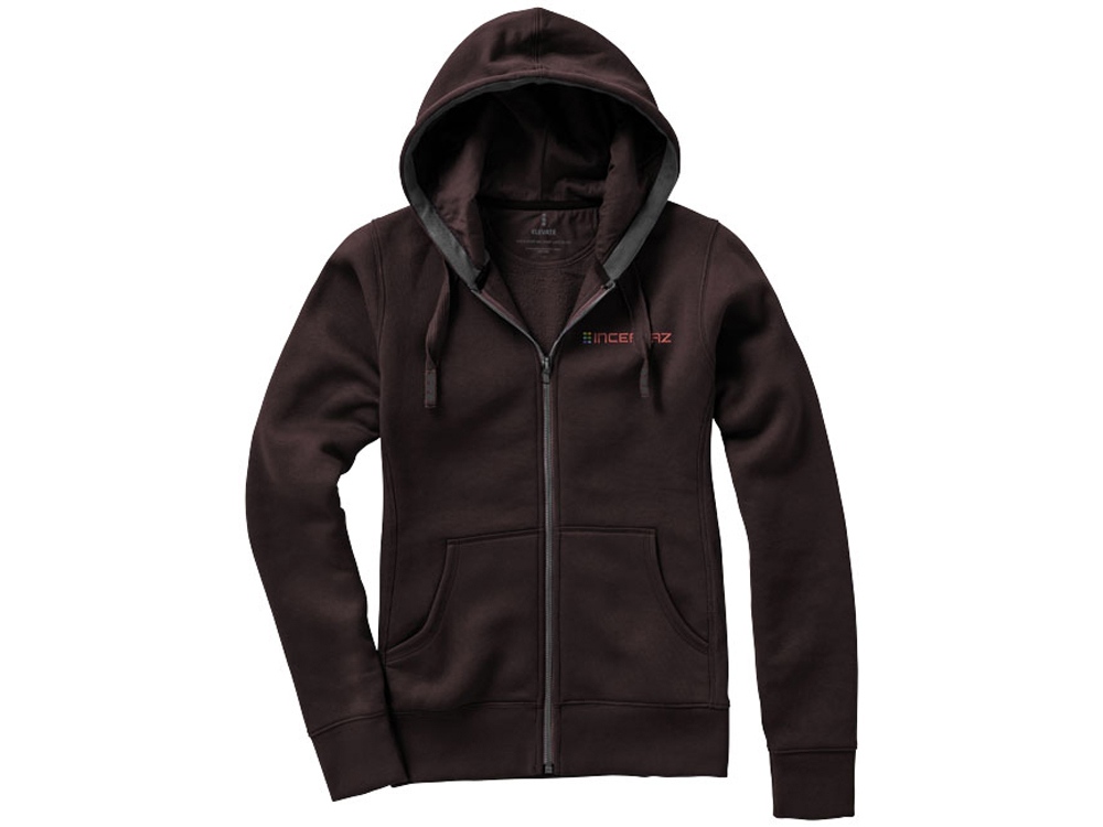 Толстовка Arora женская с капюшоном, шоколадный коричневый