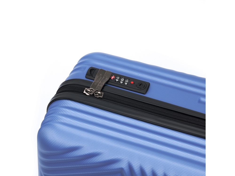 Чемодан TORBER ЛАМА, синий, ABS-пластик, 38 х 21 х 55 см, 37 л