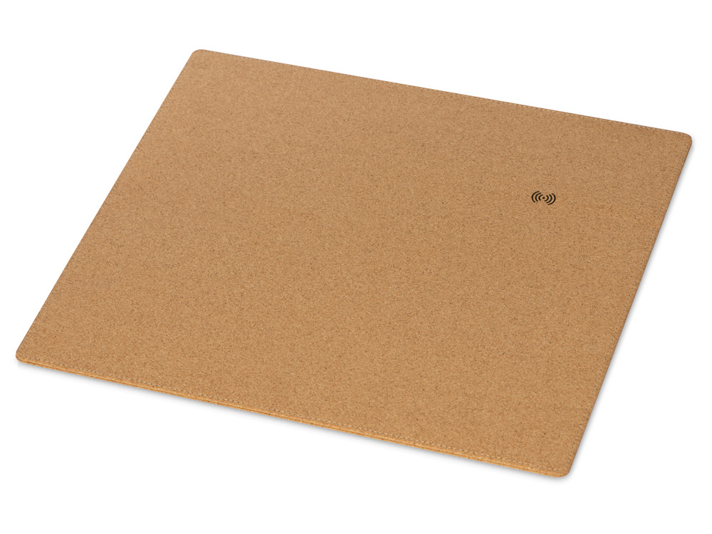 Пробковый коврик для мыши с беспроводной зарядкой Querсus с логотипом  | Print Logo