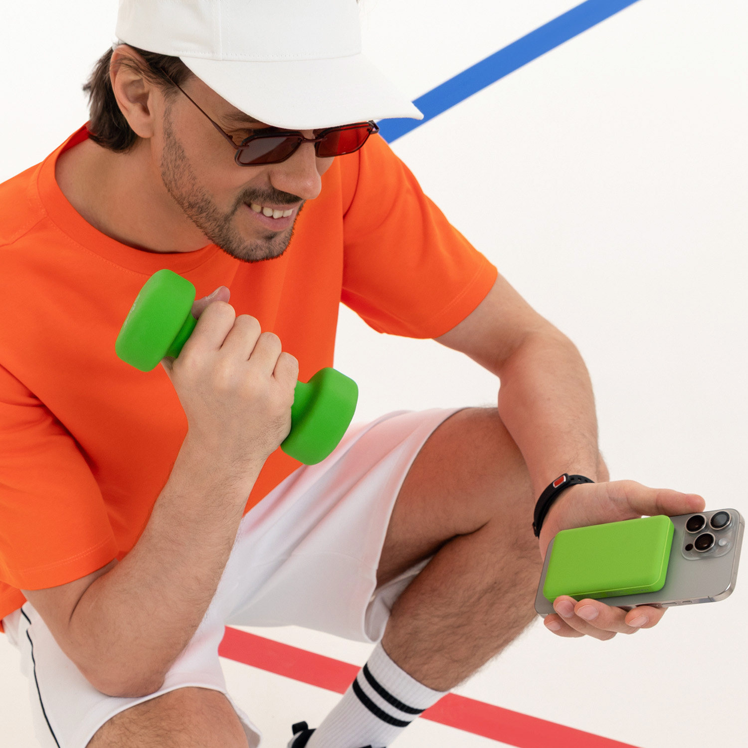 Внешний аккумулятор Ларго PD (Largo PD) 5000mAh с функцией беспроводной зарядки 15W, салатовый