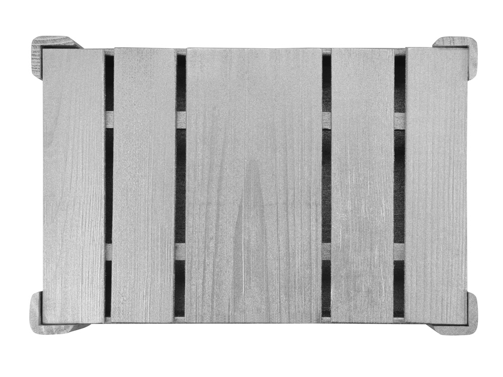 Подарочная деревянная коробка, серебристый