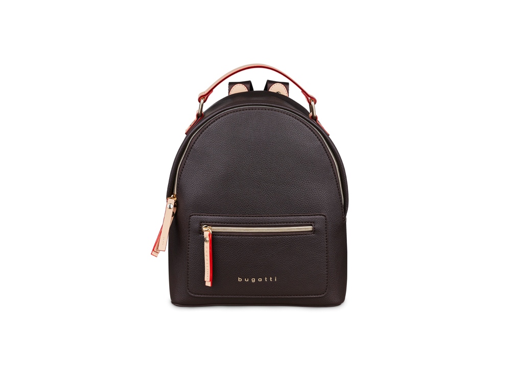 Рюкзак женский BUGATTI ЭЛЛА | ELLA, тёмно-коричневый, полиуретан, 24х11,5х28 см