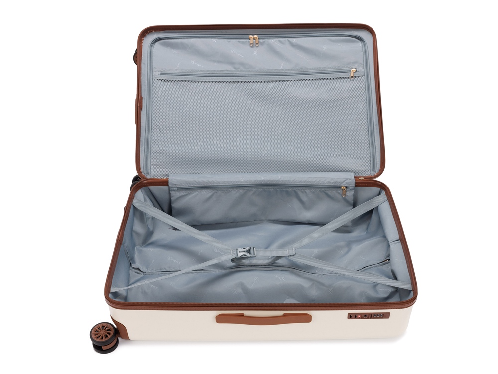 Чемодан BUGATTI АМЕЛИЯ | AMELIA, бежевый, поликарбонат / АБС-пластик, 50х29х76 см, 85 л