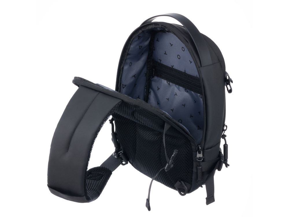 Рюкзак на одно плечо TORBER ЭКСТРИМ, белый/чёрный, 20 х 8 х 31 см, 5л