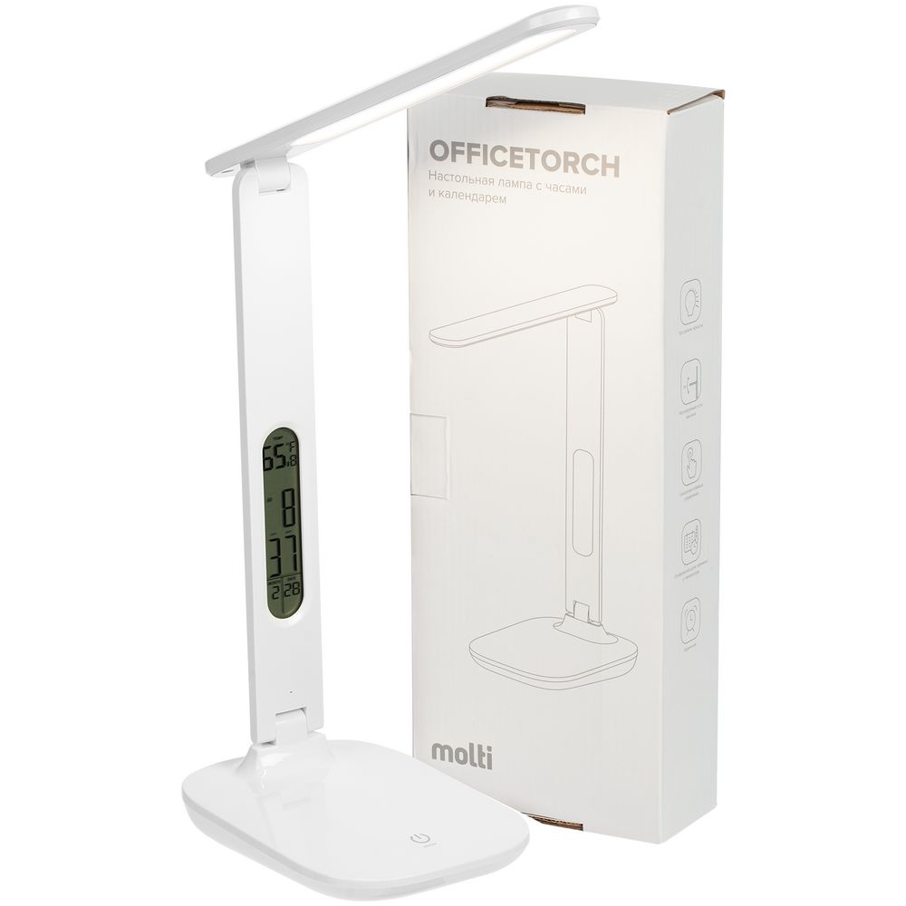 Настольная лампа с часами и календарем Office Torch