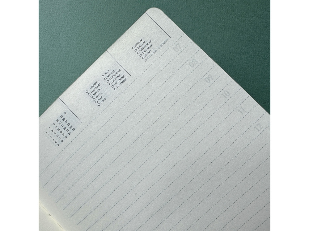 Ежедневник недатированный А5 Megapolis Nebraska Flex, зеленый с золотым обрезом (Р)