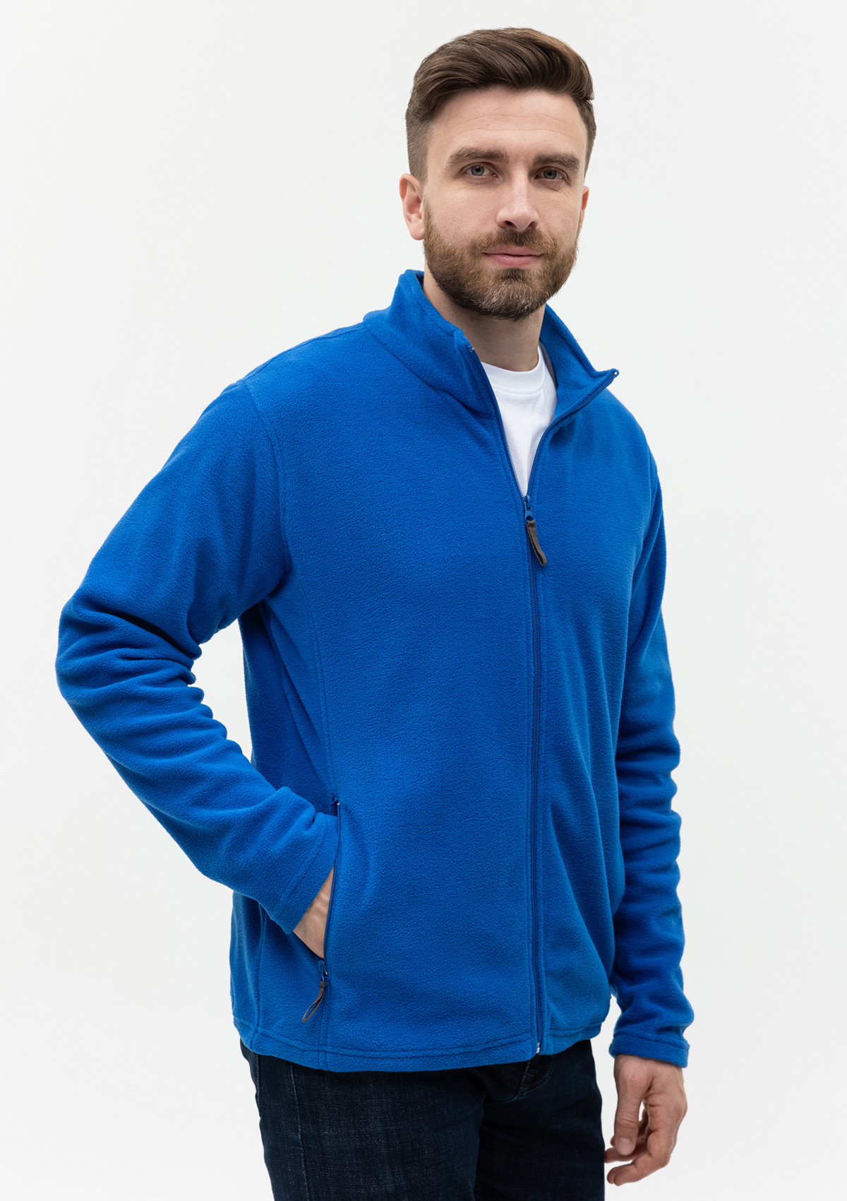 Толстовка унисекс STAN на молнии микрофлис 200, 21, Синий,  (16/1)  (48/M)