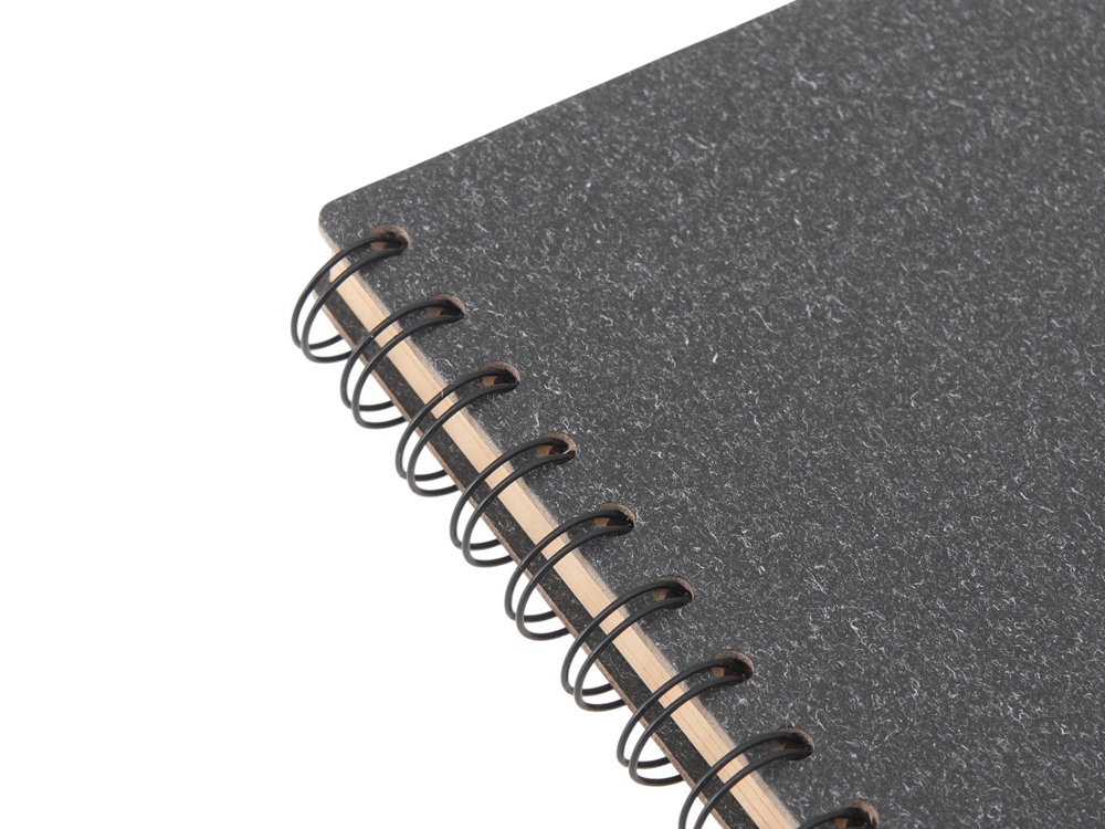 Блокнот на спирали в картонной обложке с переработанной бумагой Mania, черный