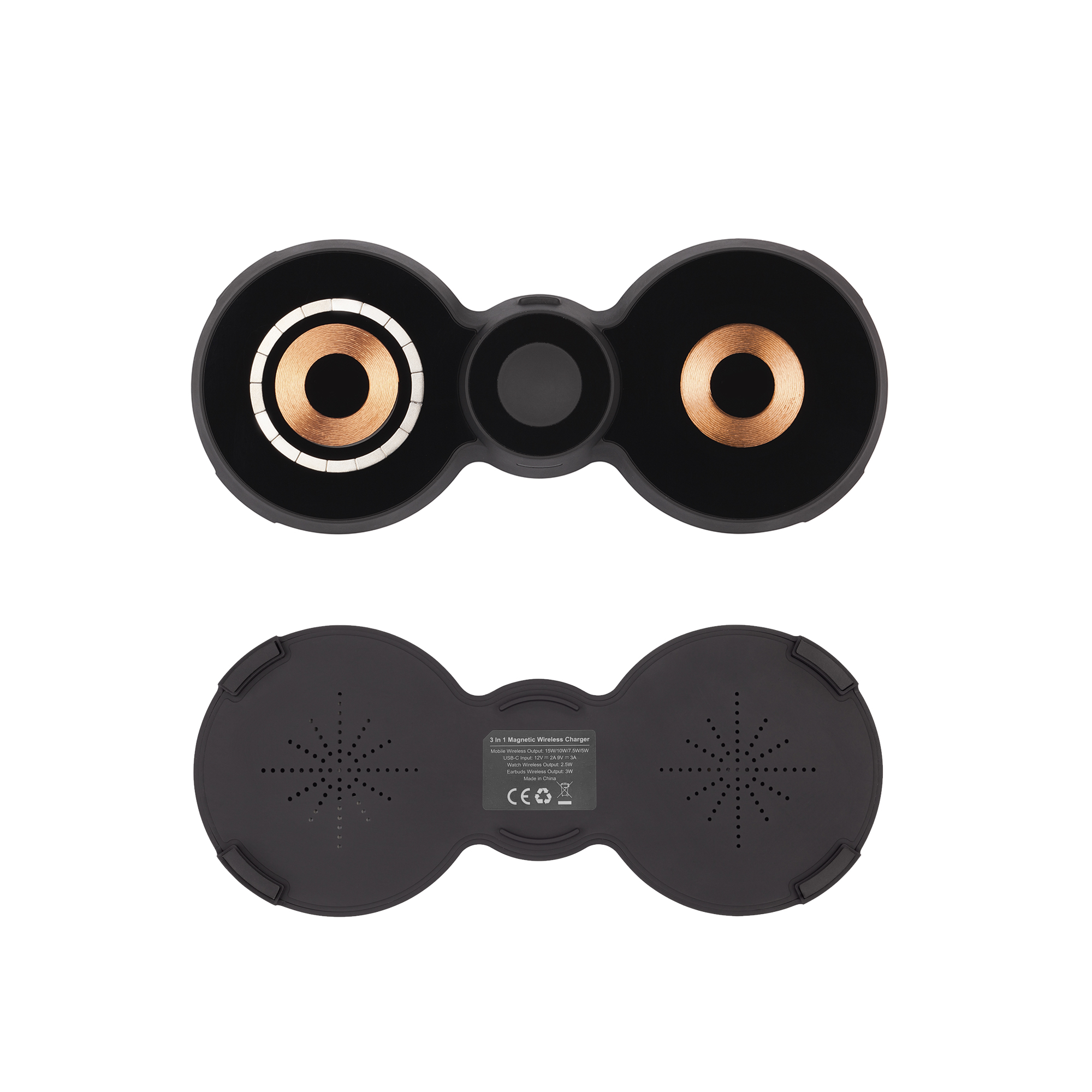 Беспроводная (15W) зарядная станция "Cheb" с прозрачным корпусом и MagSafe фото на сайте Print Logo.