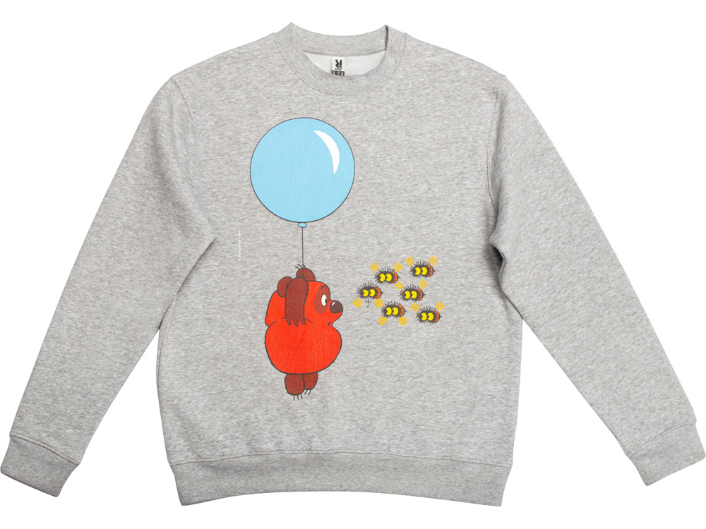 Свитшот с начесом Винни-Пух унисекс с логотипом Союзмультфильм x Oasis | Print Logo