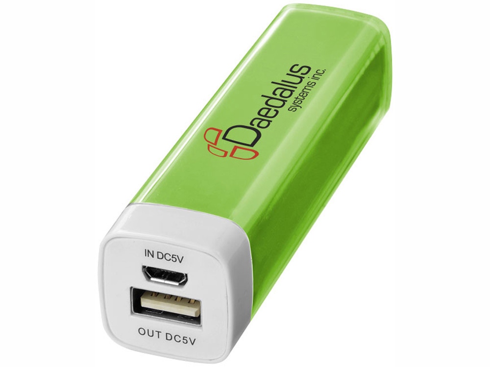 Портативное зарядное устройство Flash 2200 мА/ч, лайм