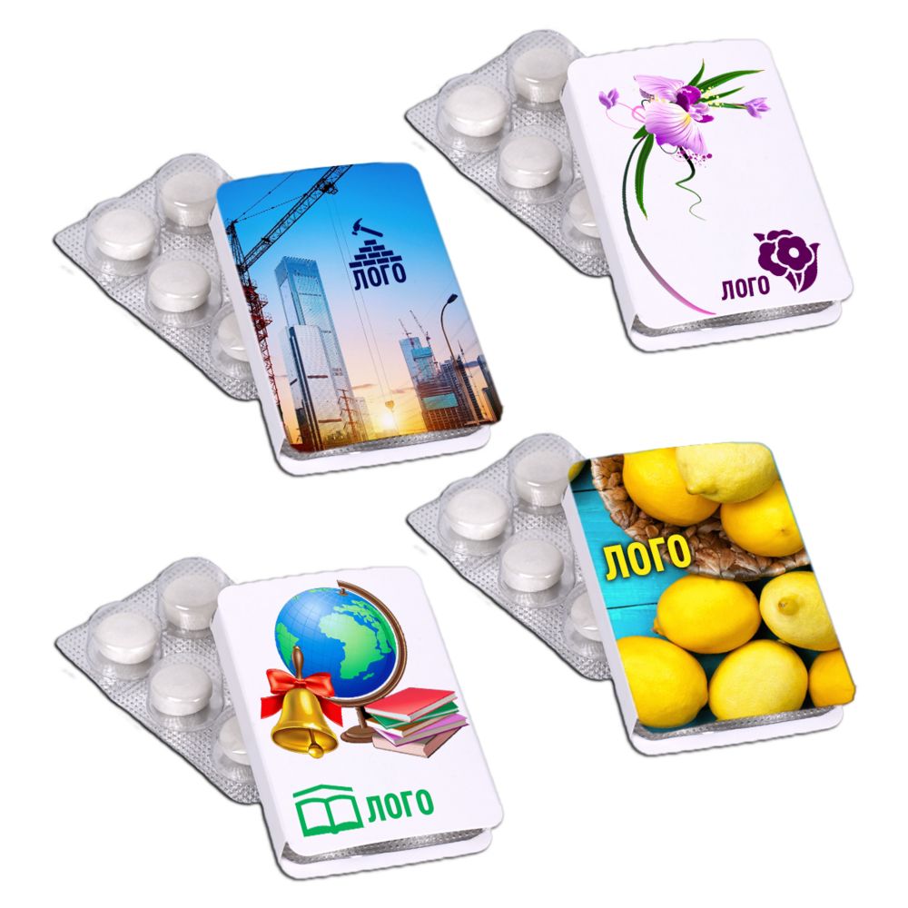 Жевательная резинка в блистере Hubba на заказ с логотипом сделано в России | Print Logo