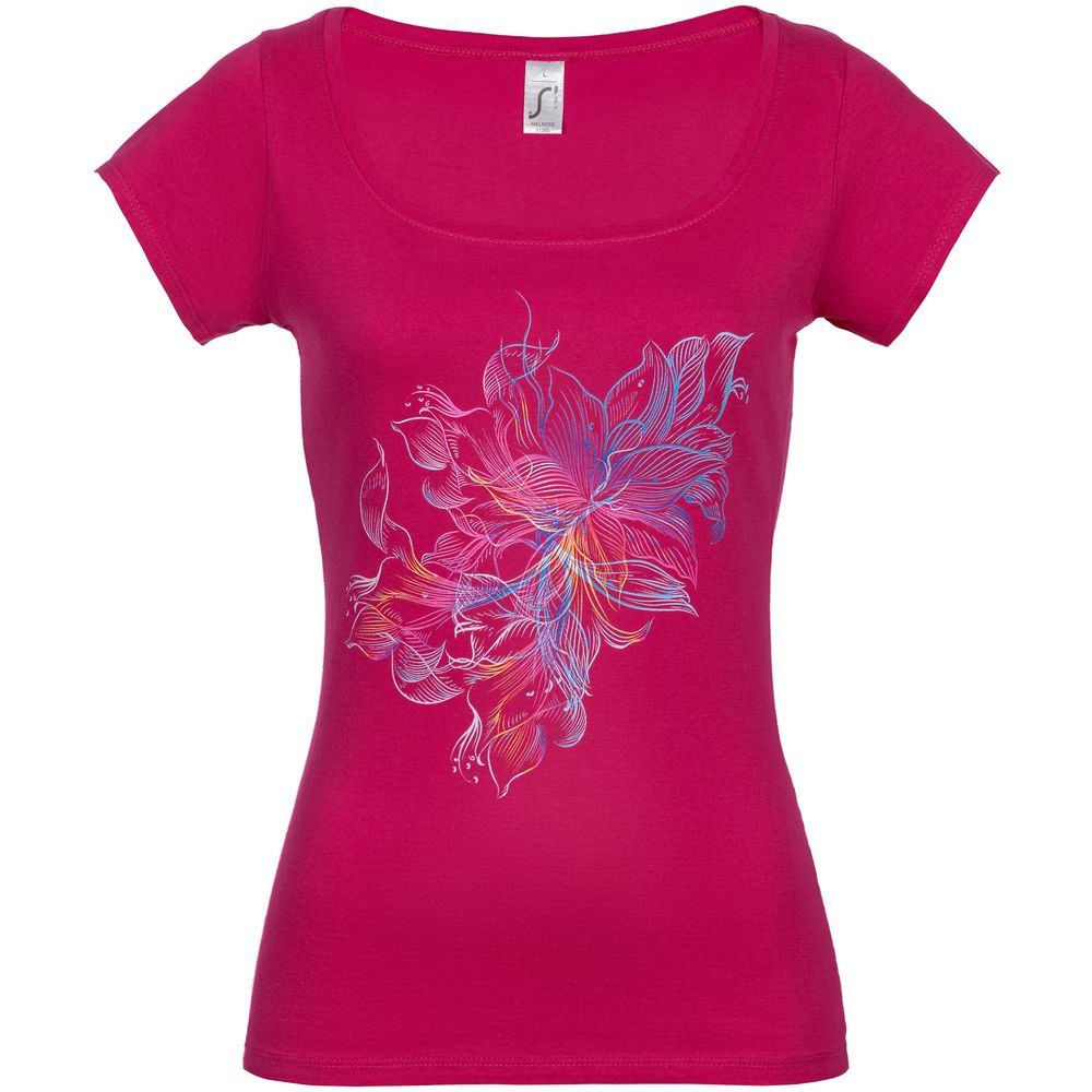 Футболка женская Vibrance — пример нанесения логотипа (Принтэссенция) | Print Logo