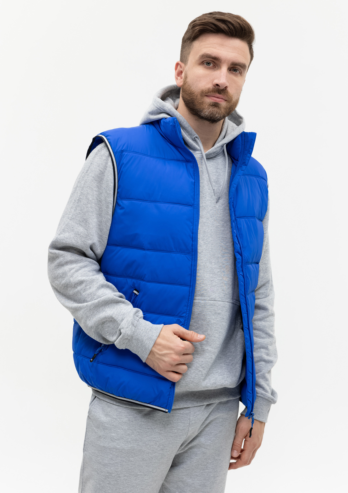 Жилет мужской STAN утепленный таффета 210T,65, 82, Красный с контрастом,  (141)  (50/L)