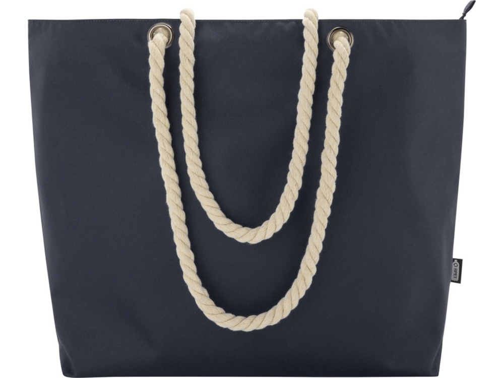 Panama пляжная эко-сумка-холодильник из переработанного материала, с ручками-шнурками 23L, синий navy