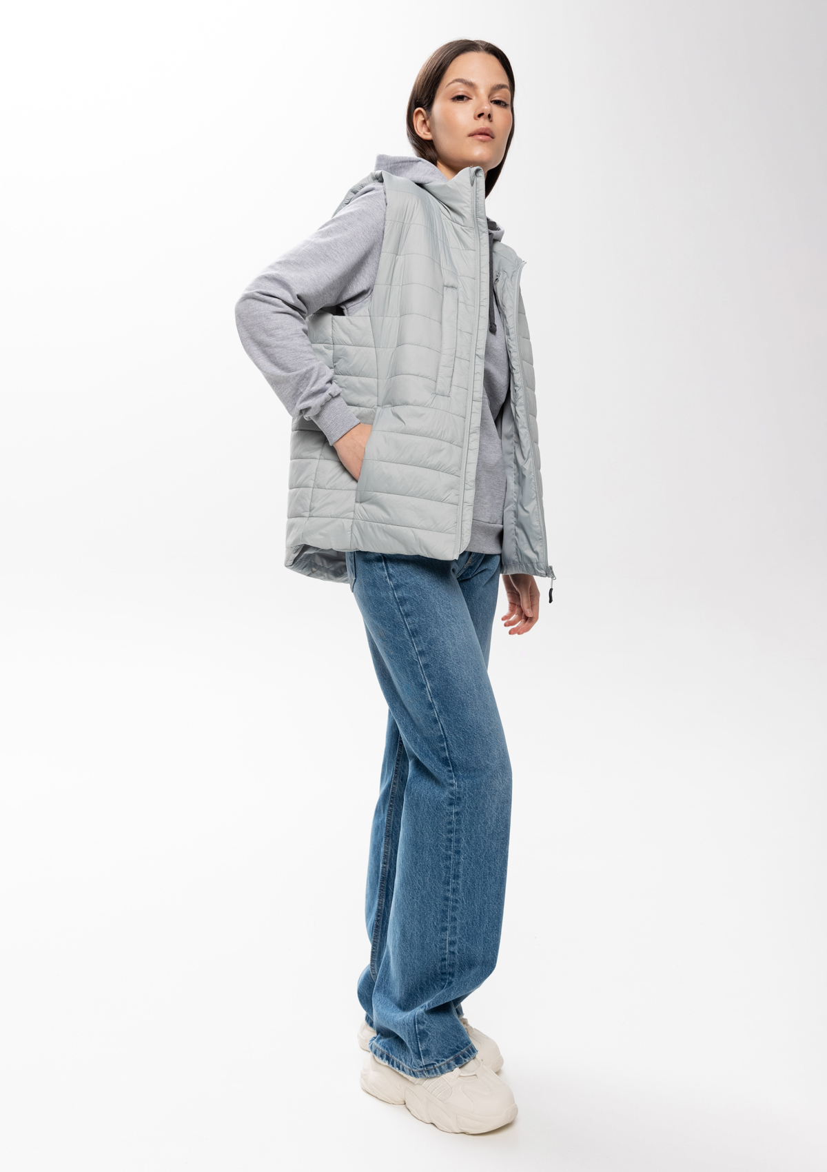 Жилет унисекс утепленный STAN таффета, 65, 87, Светло-серый,  (72)  (56/XXXL)