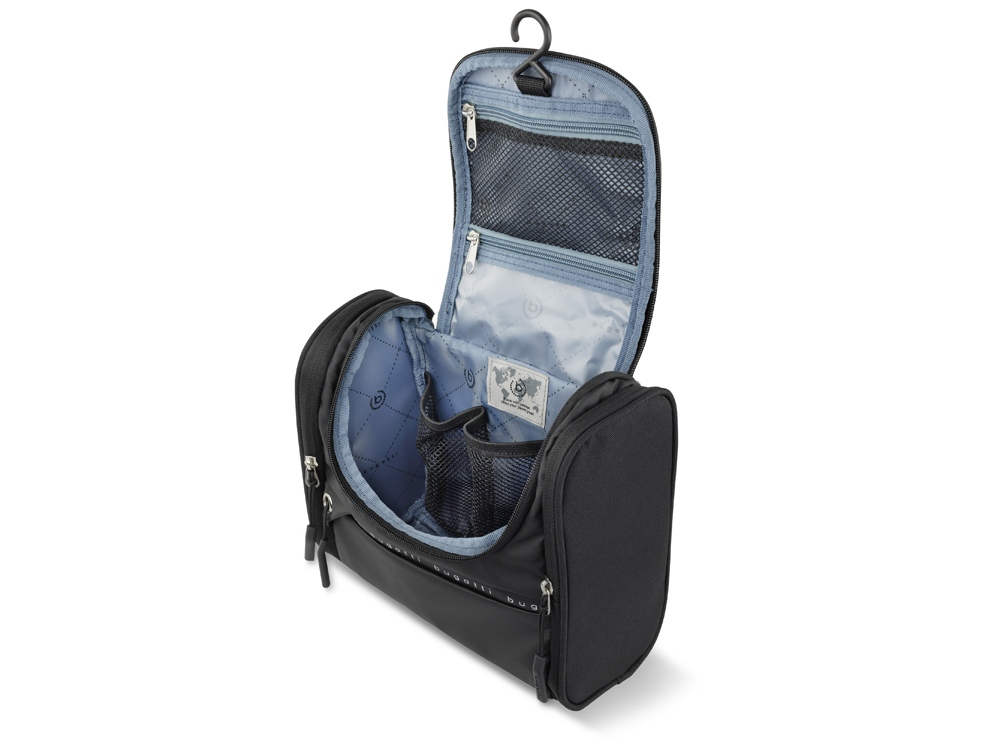 Несессер BUGATTI БЛАНК ОБЛЕГЧЕННАЯ | BLANC DELIGHT, чёрный, нейлон RPET600D/тарпаулин/полиэстер, 24,5х12х22,5 см, 5 л