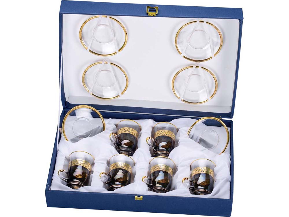 Чайный набор Важное совещание, черный/золотистый