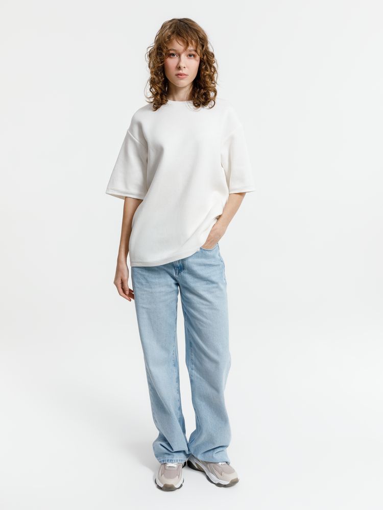 Джемпер с коротким рукавом Siluetti Volumica, молочно-белый, размер XL/XXL