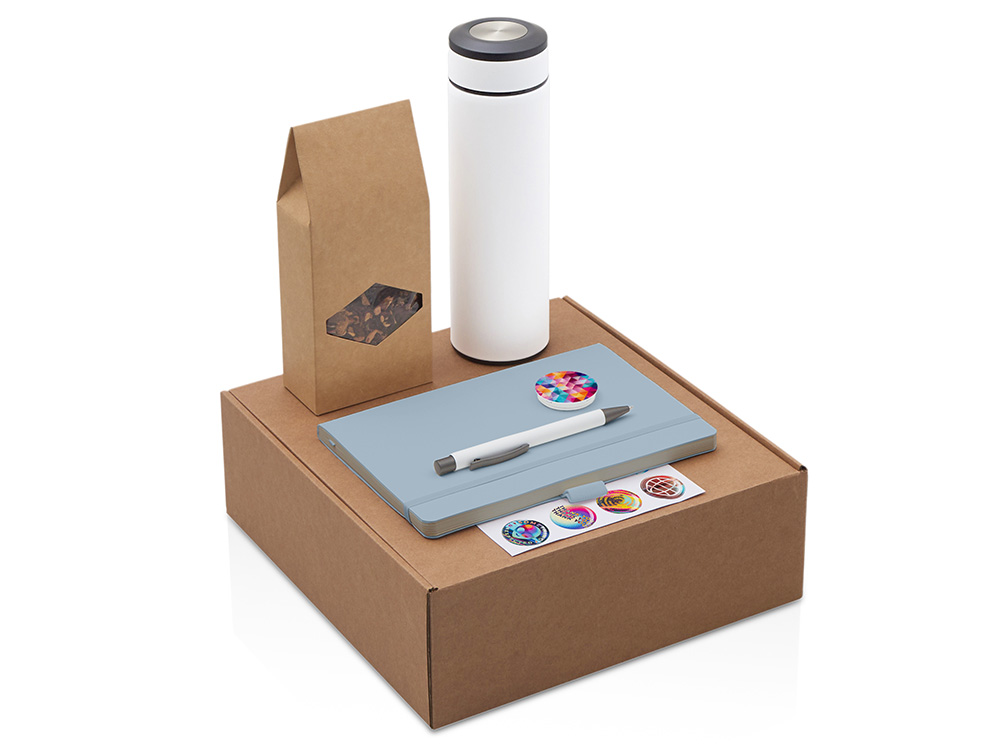 Набор Warmpage с термосом, блокнотом, ручкой и чаем с логотипом  | Print Logo