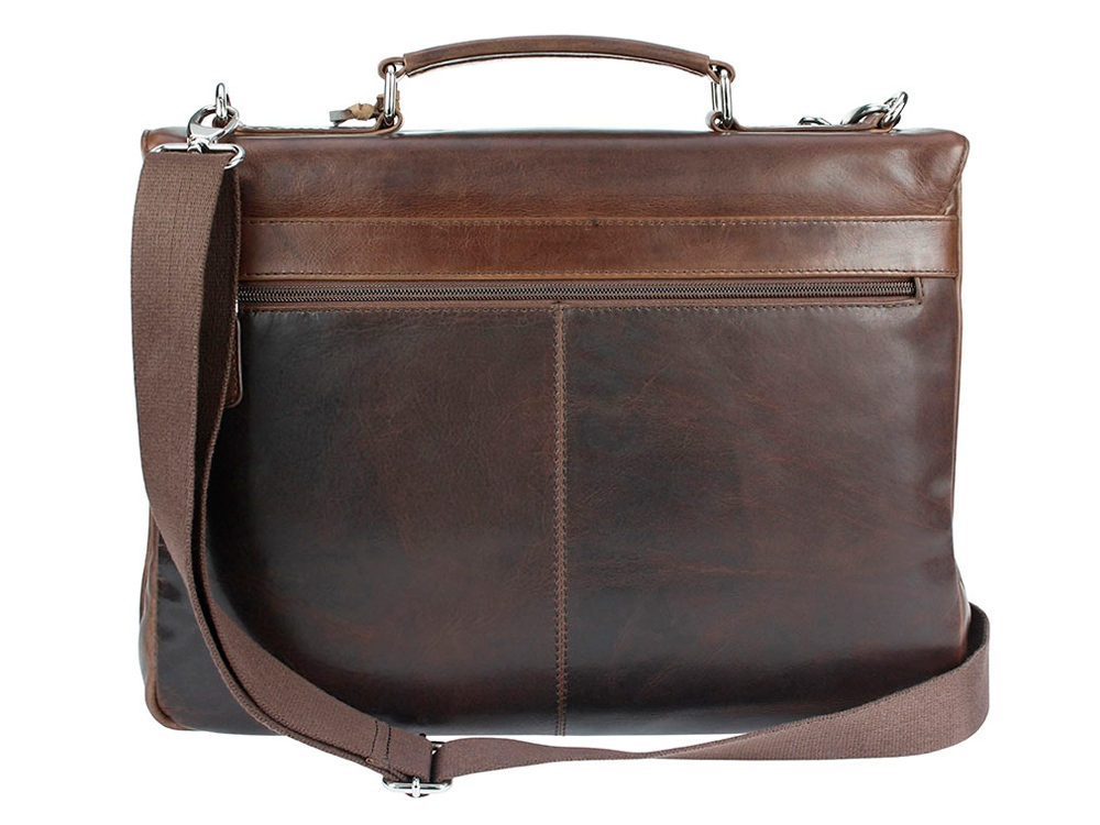 Портфель BUGATTI РОМАНО | ROMANO 15'', коричневый, натуральная воловья кожа, 40х12х30 см