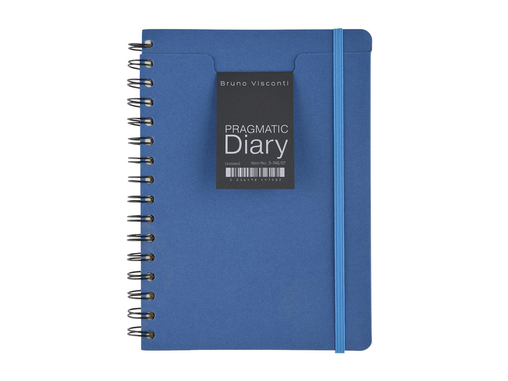 Ежедневник недатированный на гребне А5 Pragmatic, синий (Р)