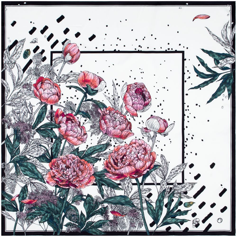 Платок шелковый Delicate с логотипом Newonce | Print Logo