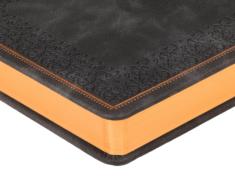 Ежедневник недатированный А5 Royal, черный с бронзовым срезом