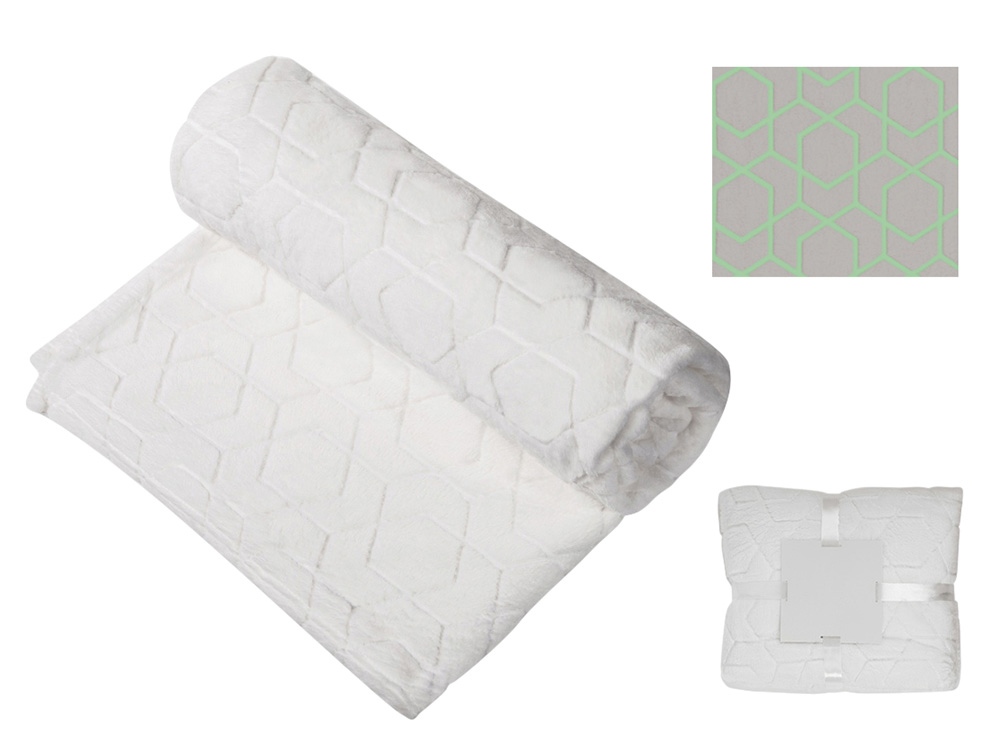 Светящийся в темноте плед Lattice с логотипом  | Print Logo