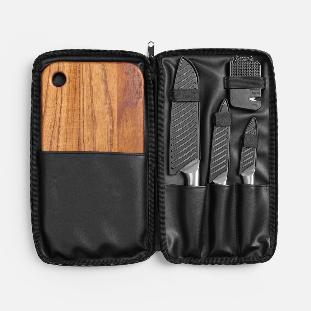 Набор для мяса Meateam с ножами и разделочной доской с логотипом  | Print Logo