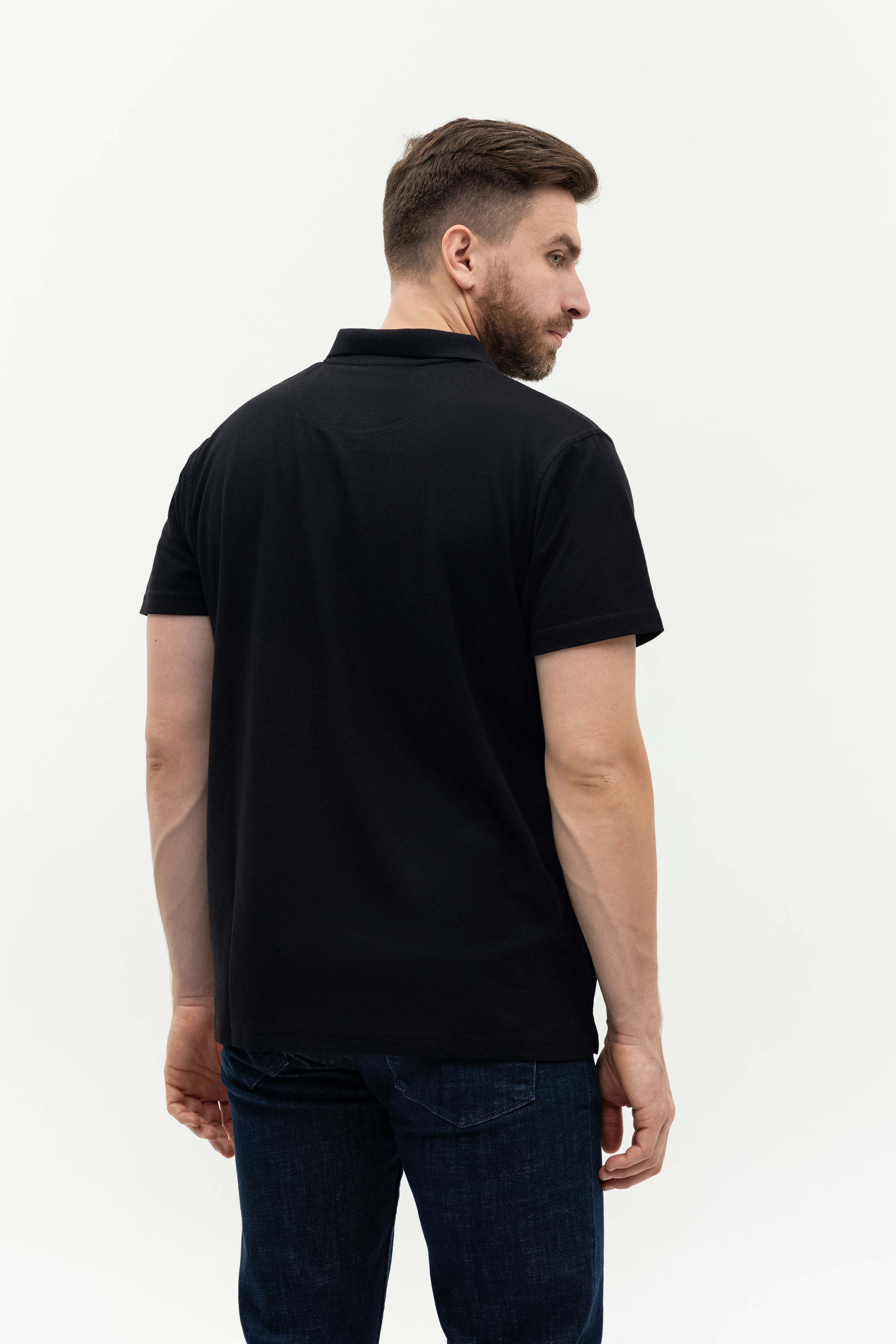 Рубашка поло мужская STAN хлопок/полиэстер 185, 04, Чёрный,  (20)  (60-62/5XL)