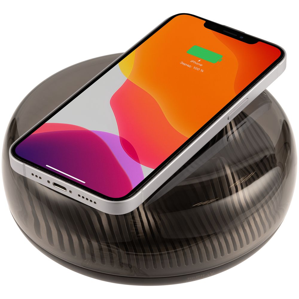 Станция беспроводной зарядки с подсветкой apexPoint ver.2 — пример нанесения логотипа (Indivo) | Print Logo